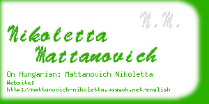 nikoletta mattanovich business card